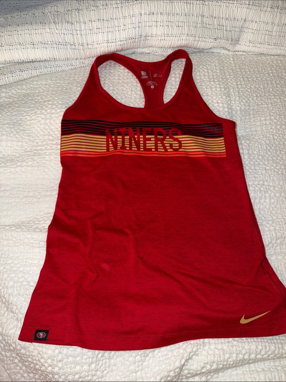Nike Red 'NINERS' Racerback Tank with Gradient Stripe